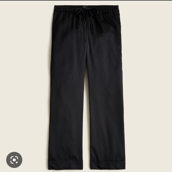NWT J.Crew Drawstring Cuffed Crepe Pant in Black - Picture 4 of 5